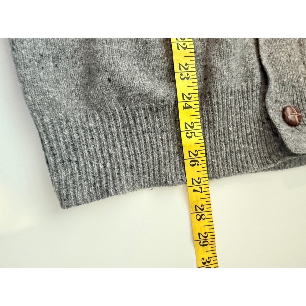 J Crew Mens Shawl Collar Cardigan  Lambswool Gray Grandpacore Sz Med Button - Picture 8 of 12